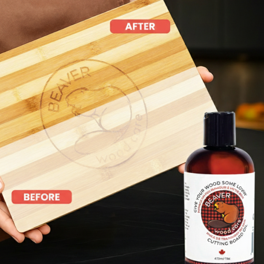 473ml Beaver Wood Care: Butcher Block & Cutting Board Oil | Food Grade Conditioner for Bamboo & Hardwoods