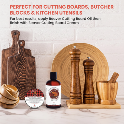 118ml Cutting Board Cream | 100% Canadian Beeswax & Mineral Oil | Food Safe Finish