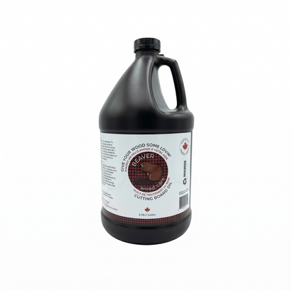 Beaver Wood Care Cutting Board Oil – Made in Canada Food-Grade Wood Conditioner for Butcher Blocks & Wooden Utensils – 3.78l (1gal)