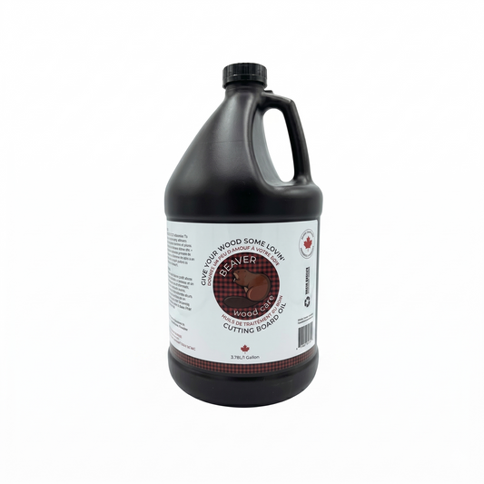 Beaver Wood Care Cutting Board Oil – Made in Canada Food-Grade Wood Conditioner for Butcher Blocks & Wooden Utensils – 3.78l (1gal)