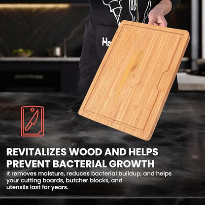 Beaver Wood Care Cutting Board Oil – Made in Canada Food-Grade Wood Conditioner for Butcher Blocks & Wooden Utensils – 3.78l (1gal)
