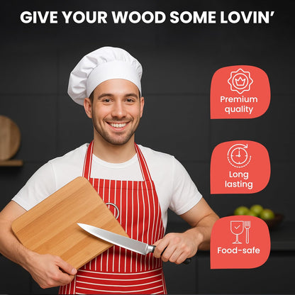 Beaver Wood Care Cutting Board Oil – Made in Canada Food-Grade Wood Conditioner for Butcher Blocks & Wooden Utensils – 3.78l (1gal)